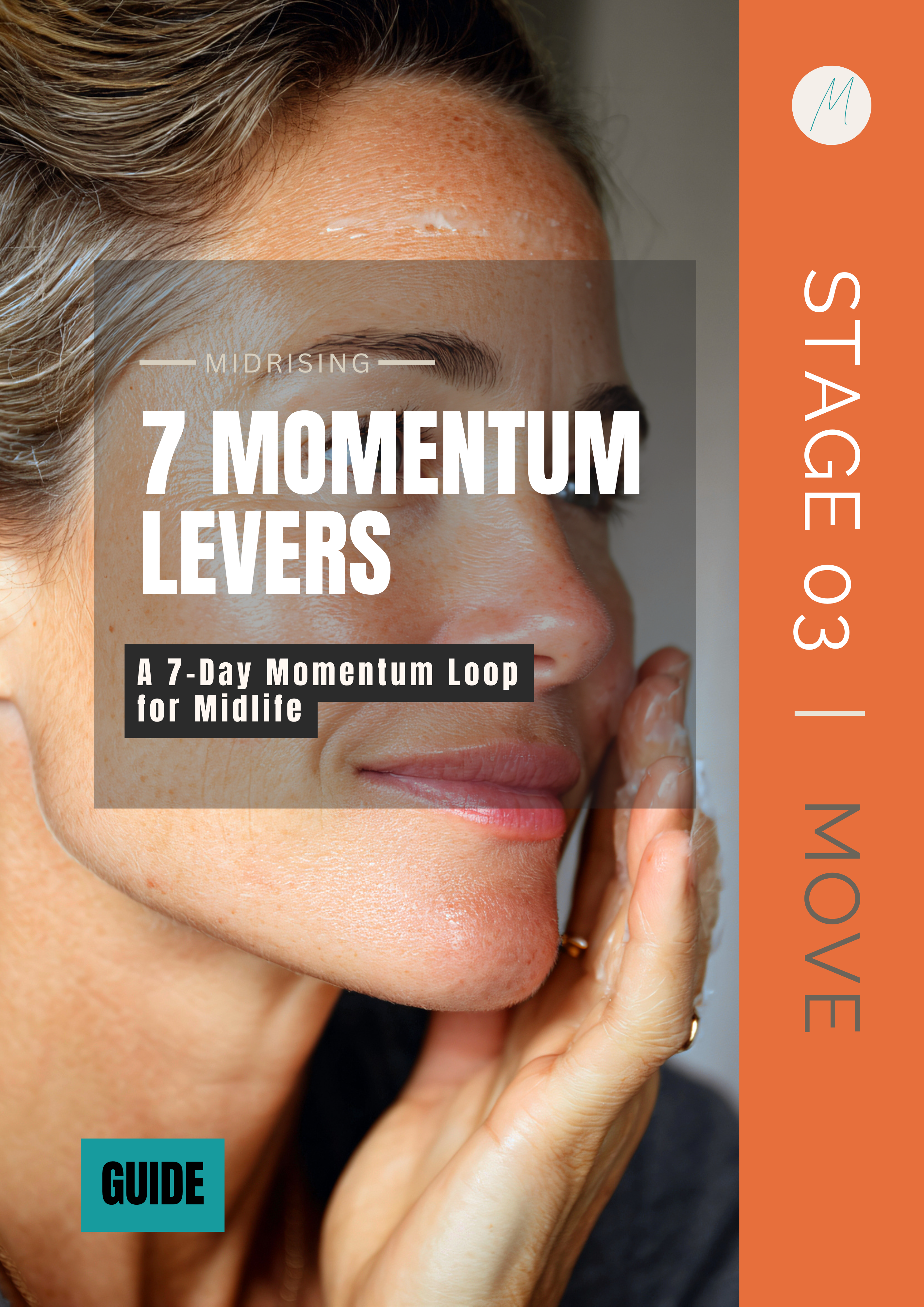 7 Momentum Levers — Midrising guide and 7-day momentum loop for Gen X women in midlife. Stage 03 Move.