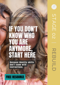 If You Don't Know Who You Are Anymore, Start Here — free Midrising guide for Gen X women navigating midlife identity shift. Stage 02 Rebuild.