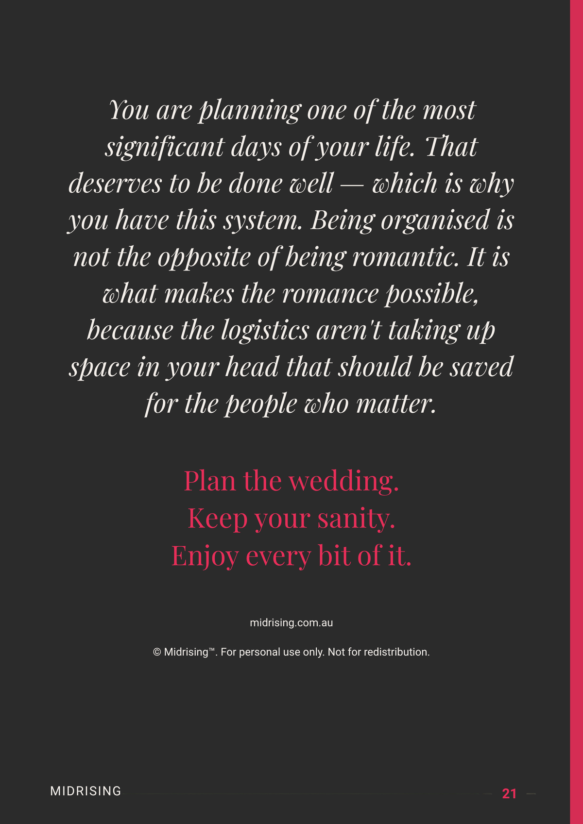 Plan A Wedding Template